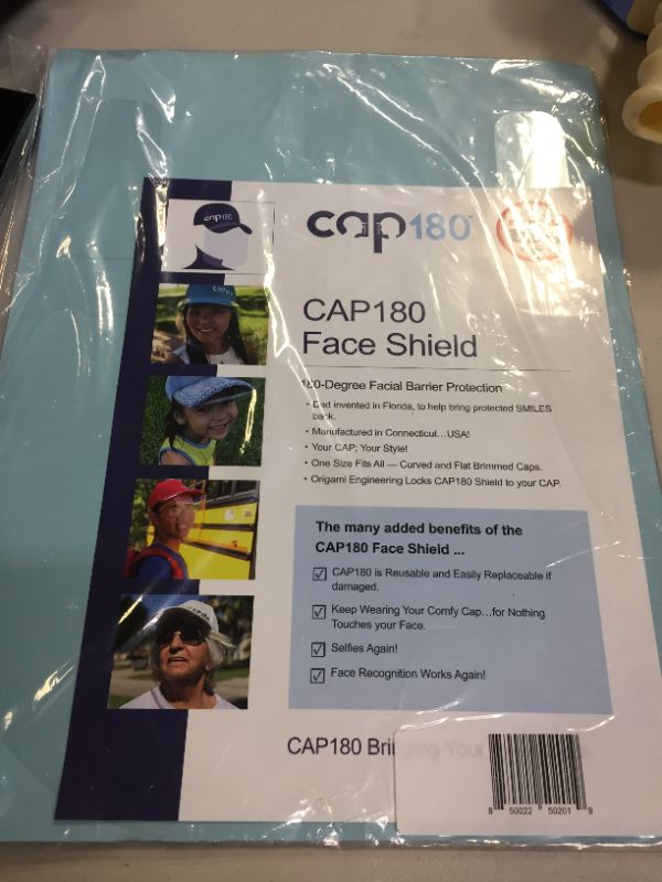 Photo 2 of 5 Pack of Youth NON-antifog .010" Thick Flexible Optically Clear Face Shields for Your CAP! -CAP180- for 180-degree facial barrier

