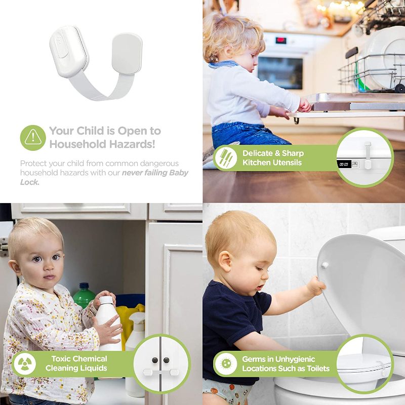 Photo 1 of Baby Proof Strap Locks (20-Pack) by Skyla Homes - No Tools or Screws Needed, Wipes Included - Multipurpose Cabinet Locks for Child Safety
