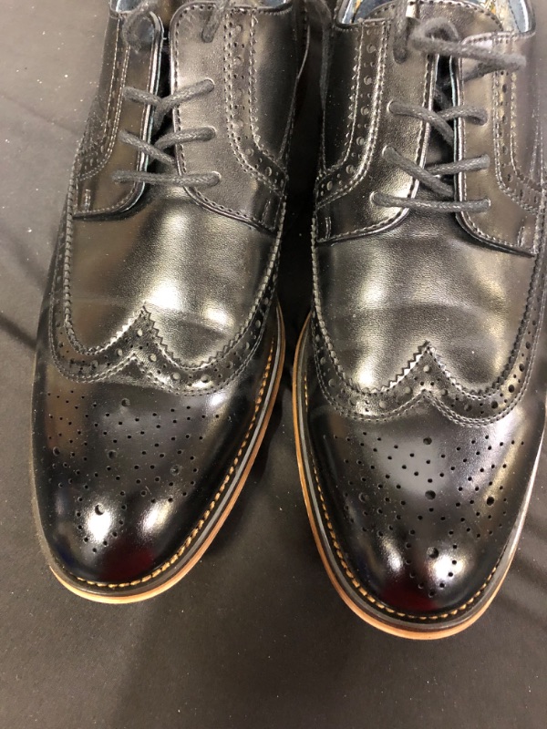 Photo 4 of Bruno Marc Men's Leather Lined Dress Oxfords Shoes, SIZE 8.5 (ITEM IS USED, SOLES ARE SCRATCHED, SHOES HAVE CREASE)