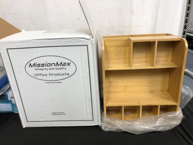 Photo 1 of Bamboo Desk Organizer Patented Portrait Design. Fully Assembled and Holds all your Accessories