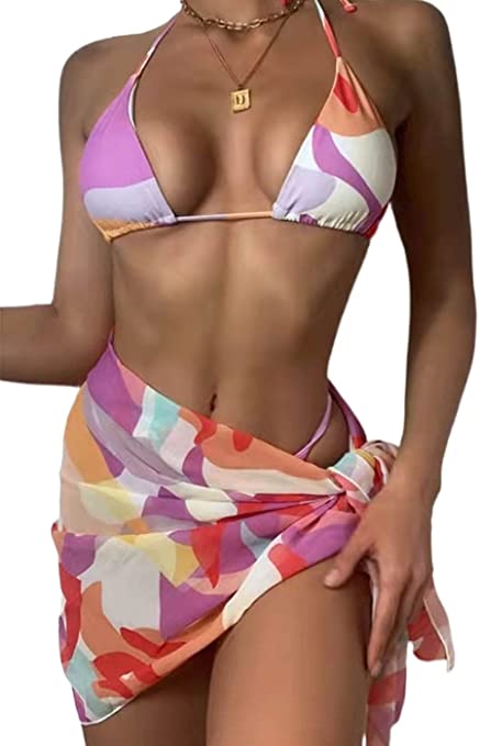 Photo 1 of Fstrend Women's 3 Piece Triangle Bikini Bathing Suit with Beach Cover Up Skirt Zebra Print Swimsuit Swimwear
, SIZE XL 