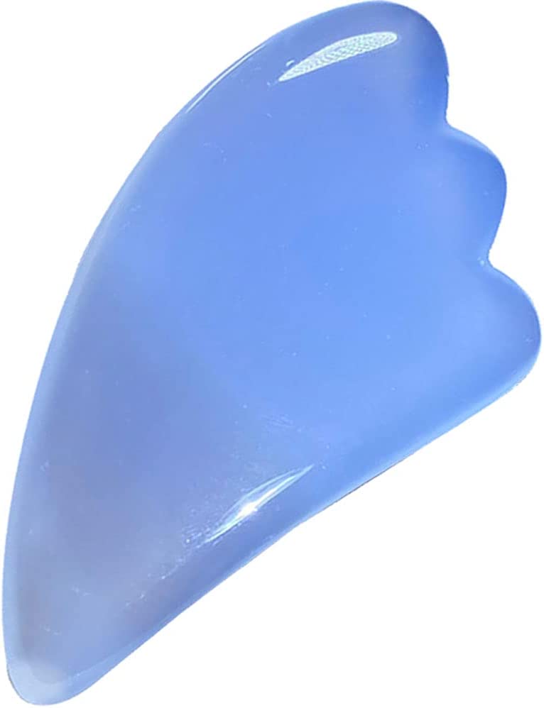 Photo 1 of Gua Sha Jade Stone,Guasha Stone for Face, Jade Gua Sha,Natural Guasha Board Blue Chalcedony,Guasha Tool for Face for SPA Acupuncture Therapy Trigger Point Treatment