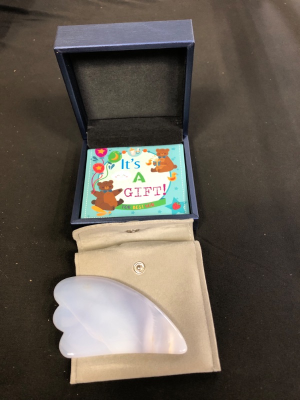 Photo 1 of Gua Sha Jade Stone,Guasha Stone for Face, Jade Gua Sha,Natural Guasha Board Blue Chalcedony,Guasha Tool for Face for SPA Acupuncture Therapy Trigger Point Treatment