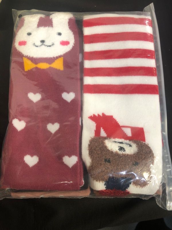 Photo 2 of Flanhiri Kids Toddler Girls Knee High Socks Cartoon Animal Warm Cotton Stockings
, SIZE UNKNOWN 