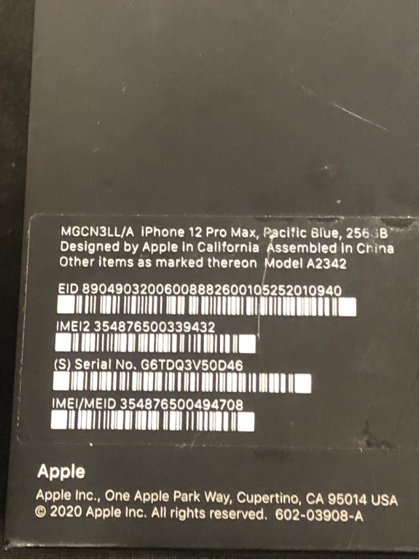 Photo 3 of Apple iPhone 12 Pro Max (256GB, Pacific Blue) [Locked] CRICKET CARRIER, ITEM DOES NOT COME WITH A CARGER 