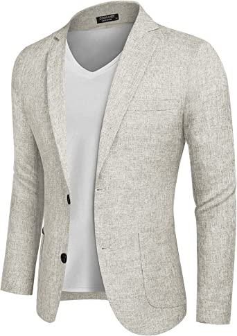 Photo 1 of COOFANDY Mens Casual Blazer Sport Coat Lightweight Two Button Business Jackets
, SIZE L 