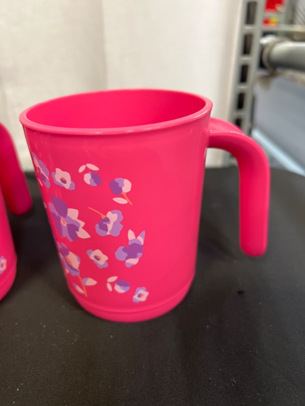 Photo 1 of 4 COUNT TUPPERWARE KIDS CUP WITH HANDLE, PINK AND PURPLE FLOWERS