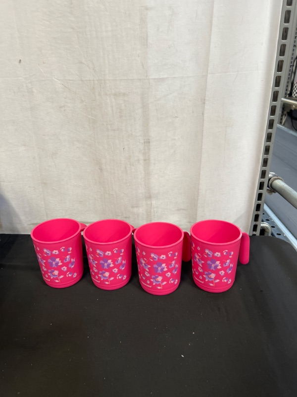 Photo 1 of 4 COUNT TUPPERWARE KIDS CUP WITH HANDLE, PINK AND PURPLE FLOWERS