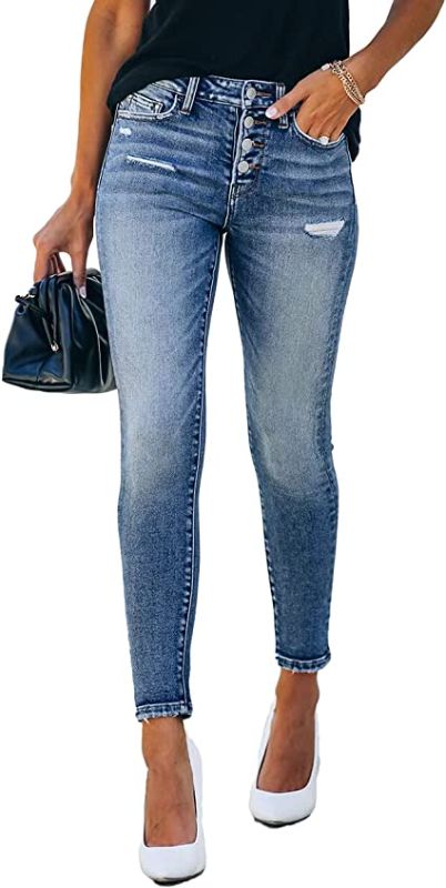 Photo 1 of Allimy Women's High Rise Skinny Stretch Ripped Jeans High Waisted Destroyed Denim Pants
SIZE 29
