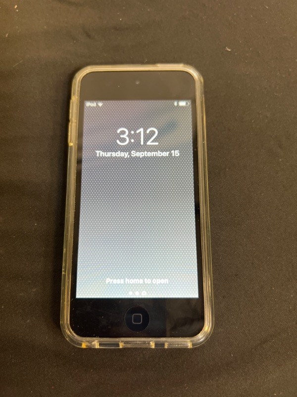 Photo 2 of IPOD TOUCH 6TH GENERATION MODEL A1574, DARK GREY COLOR (ITEM IS USED, HAS SCRATCHES AND FINGERPRINTS THROUGHOUT. DOES NOT COME WITH BOX OR CHARGER)