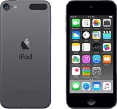 Photo 1 of IPOD TOUCH 6TH GENERATION MODEL A1574, DARK GREY COLOR (ITEM IS USED, HAS SCRATCHES AND FINGERPRINTS THROUGHOUT. DOES NOT COME WITH BOX OR CHARGER)