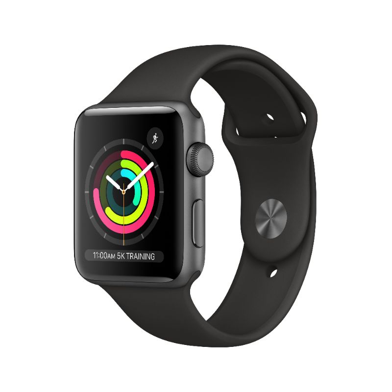 Photo 1 of Apple Watch Series 3 GPS Space Gray - 42mm - Black Sport Band, ( ITEM IS LOCKED. DOES NOT COME WITH BOX OR CHARGER. THE FACE HAS SCRATCHES)