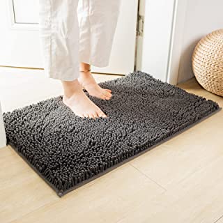Photo 1 of Bathroom Rug,Non-Slip Bath Rugs for Bathroom,24"X36" Bath Rugs Soft and Absorbent Shaggy Durable Thick Quick Dry Bath Mat Washable,Plush Rugs for Bathtubs, Rain Showers and Under The Sink,Dark Grey
