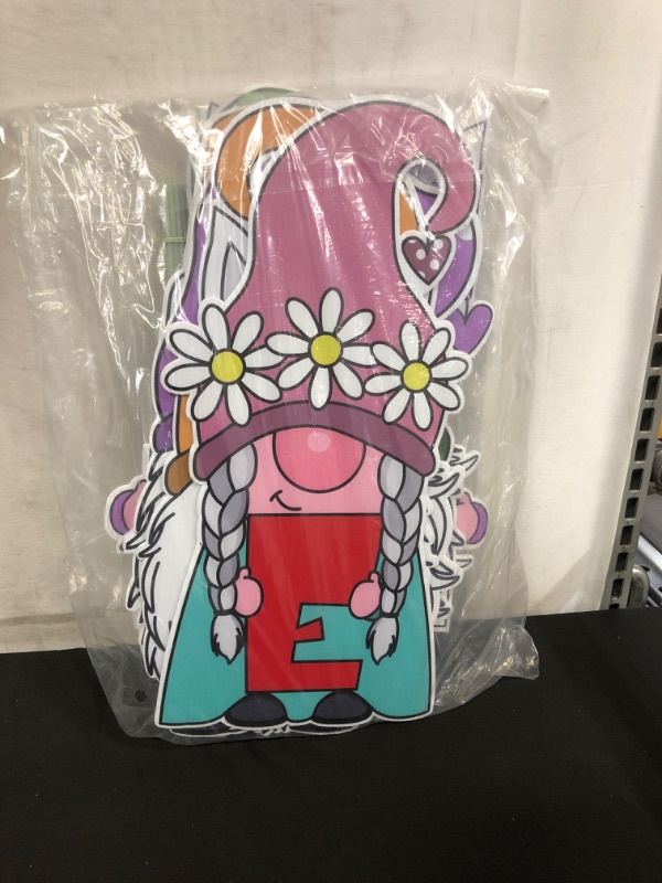 Photo 1 of 8 Pcs Gnome Easter Decorations Clearance Outdoor Happy Bunny Easter Yard Sign Decor With Stakes Large Garden Outside Corrugated Plastic Lawn Signs
