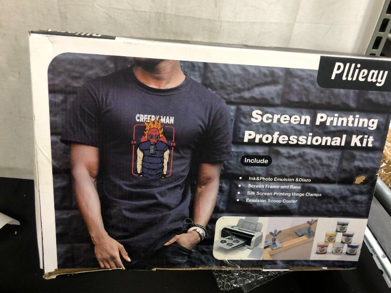 Photo 4 of ***MAY BE DIFFERENT FROM THE STOCK PHOTO***Pllieay 62PCS Complete Screen Printing Kit Include Fabric Screen Printing Ink & Photo Emulsion & Diazo, Screen Frame and Base, Silk Screen Printing Hinge Clamps, Emulsion Scoop Coater
