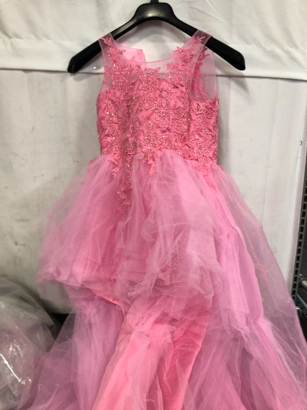 Photo 2 of Adela Richer Girls' Adela Lace High Neck Pageant Dresses Ball Gown Hi-Low Applique---size 8