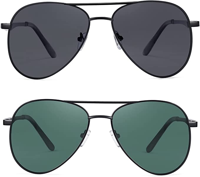 Photo 1 of Gigoitly Aviator Sunglasses for Men Polarized UV Protection Men’s Shades with Spring Hinge