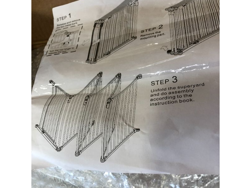 Photo 4 of **MISSING HARDWARE****Toddleroo by North States 3 in 1 Metal Superyard: 199" long extra wide baby gate, barrier or play yard. Hardware or freestanding, 8 panels, 19 sq.ft