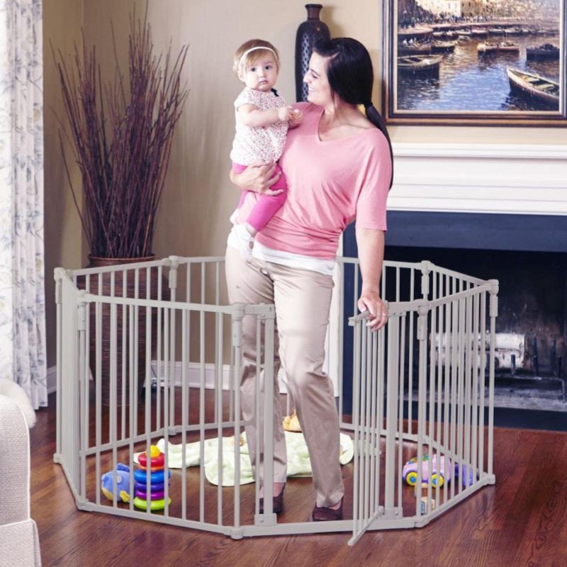 Photo 1 of **MISSING HARDWARE****Toddleroo by North States 3 in 1 Metal Superyard: 199" long extra wide baby gate, barrier or play yard. Hardware or freestanding, 8 panels, 19 sq.ft