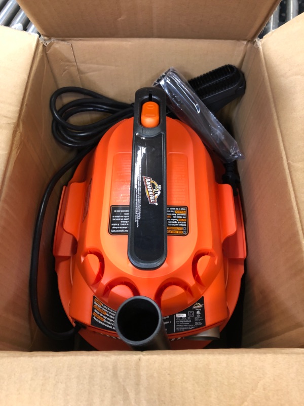 Photo 2 of Armor All, AA255 , 2.5 Gallon 2 Peak HP Wet/Dry Utility Shop Vacuum , Orange
