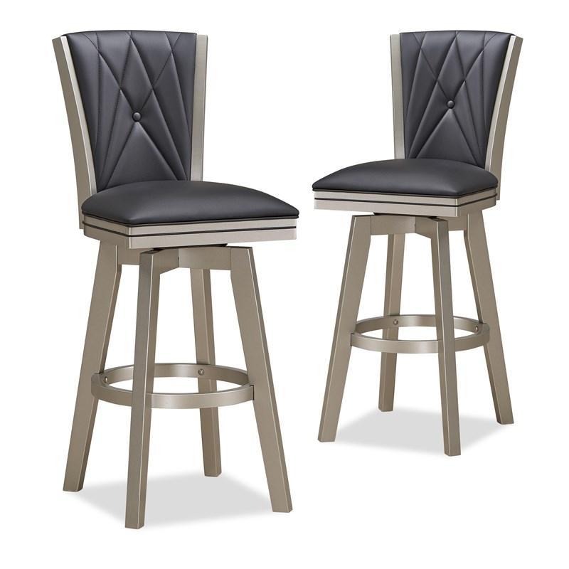 Photo 1 of Berkely S396-BS-BLK 30" Swivel Bar Stool - Black/Platinum
