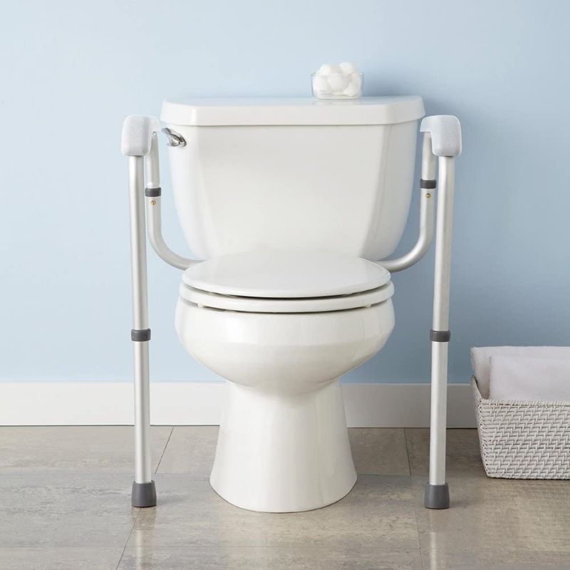 Photo 1 of AW Adjustable Toilet Safety Frame Rail 375lbs Grab Bar Bathroom Support Assist for Elderly Seniors Handicap Disabled fits Most Toilets Easy Install
