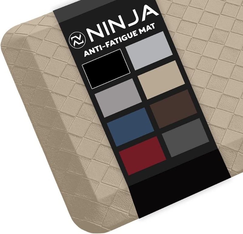 Photo 1 of Ninja Brand Premium Floor Comfort Mat, Ergonomically Engineered, Extra Support Floor Pad, Commercial Grade Rug for Kitchen, Gaming, Office Standing Desk Mats, 20x39 Inches, Classic Khaki
