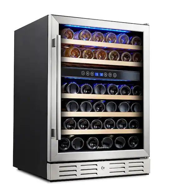Photo 1 of 24 in. Built-In 46 Bottle Dual Zone Wine Cooler with Temperature Memory Function
