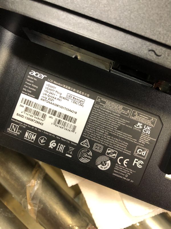 Photo 5 of Acer Nitro 23.8" Full HD (1920 x 1080) IPS Gaming Monitor with AMD Radeon FREESYNC Technology, Zero Frame, 144Hz, 1ms VRB, (2 x HDMI 2.0 Ports & 1 x Display Port)
