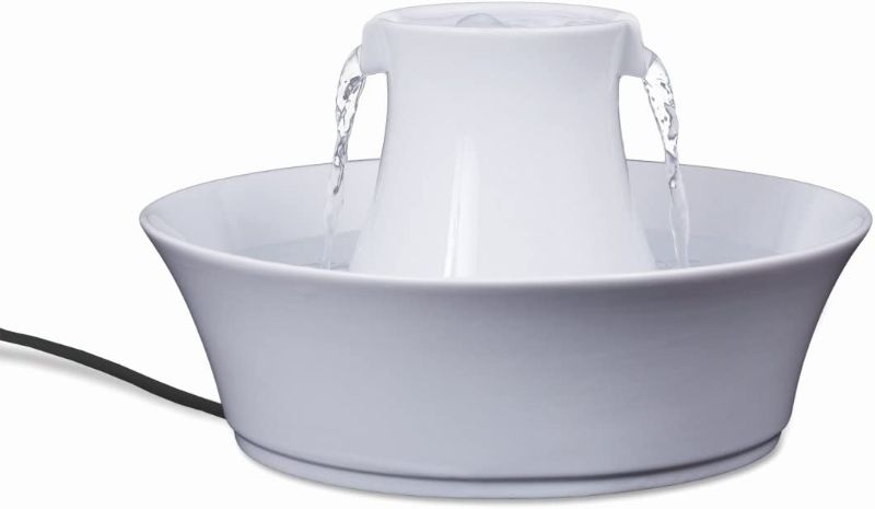 Photo 1 of PetSafe Drinkwell Avalon Cat Water Fountain - Ceramic Water Fountain for Pets - Drinking Water Dispenser for Cats and Dogs - Fresh, Flowing 70 oz. Water Capacity - Filters Included
