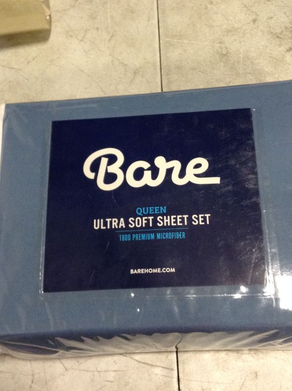 Photo 2 of Bare Home Microfiber Hydro-Brushed Sheet Set - Queen / Coronet Blue