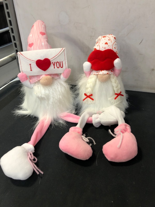 Photo 1 of 2PCS Valentines Day Gnome Decorations,Handmade Elf Plush Doll,Mr and Mrs