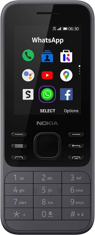 Photo 1 of Nokia 6300 4G | Unlocked | Dual SIM | WiFi Hotspot | Social Apps | Google Maps and Assistant | Light Charcoal
