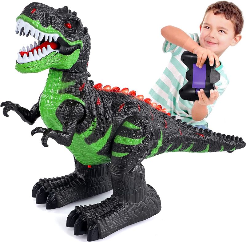 Photo 1 of Bennol Remote Control Dinosaur Toys for Kids Boys 8 Channels 2.4G, 360° Rotation Stunt Remote Control T-Rex Dinosaur Toys Walking with Lights and Sounds, Dinosaur Toys Gift for 3-5 4-7 Years Old Boys
