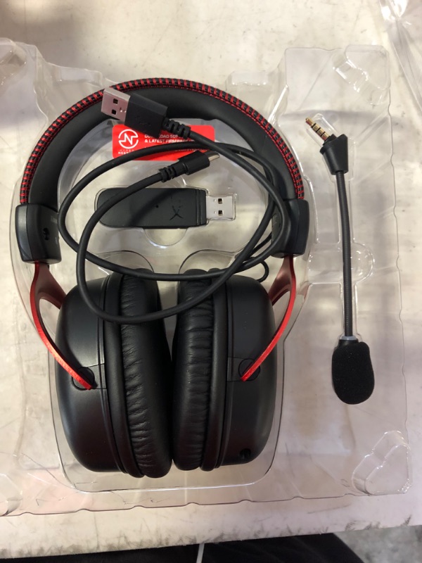 Photo 3 of HyperX Cloud II Wireless - Gaming Headset for PC, PS4/PS5, Nintendo Switch, Long Lasting Battery Up to 30 Hours, 7.1 Surround Sound, Memory Foam, Detachable Noise Cancelling Microphone, Mic Monitoring
