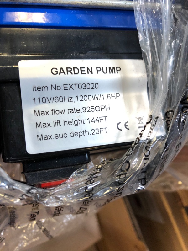 Photo 4 of 1.6 HP Stainless Steel Lawn Sprinkling Pump Electric Water Pump Transfer Pump Shallow Well Pump Garden Lawn Irrigation Booster Pump
