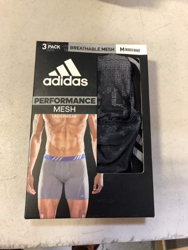 Photo 2 of adidas Men's Sport Performance Mesh Boxer Brief Underwear (3-Pack)  -- Size Medium --