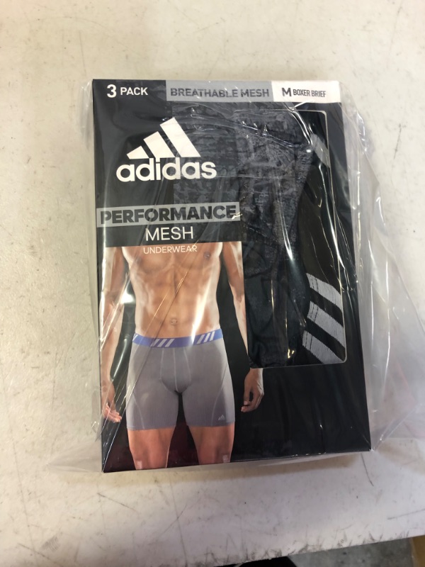 Photo 4 of adidas Men's Sport Performance Mesh Boxer Brief Underwear (3-Pack)  -- Size Medium --