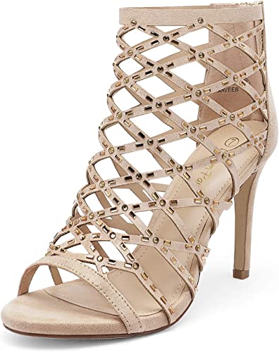 Photo 1 of  Women's Rhinestone Ankle Strap Open Toe Stiletto Heel Sandals Cutout Dress Pump Shoes  -- Size 8 --
