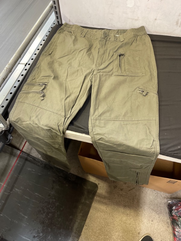 Photo 2 of CRYSULLY Men's Cotton Multi-Pockets Work Pants Tactical Outdoor Military Army Cargo Pants (No Belt) size 34