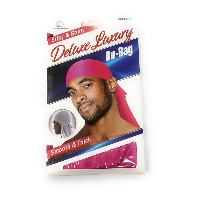 Photo 1 of 3-Pack Dream Deluxe Luxury Silky Shiny Durag Wave Builder Smooth Thick Du Rag Hot Pink