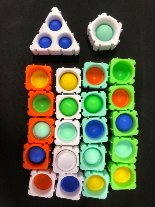 Photo 1 of Fidget Pop Building Blocks Toy - 22pcs Push Pop Bubble Fidget (STOCK PHOTO USED AS REFERENCE) Color may vary