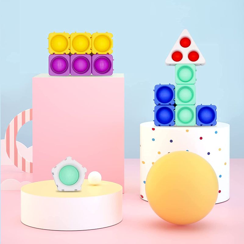 Photo 1 of Fidget Pop Building Blocks Toy - 22pcs Push Pop Bubble Fidget (STOCK PHOTO USED AS REFERENCE) Color may vary
