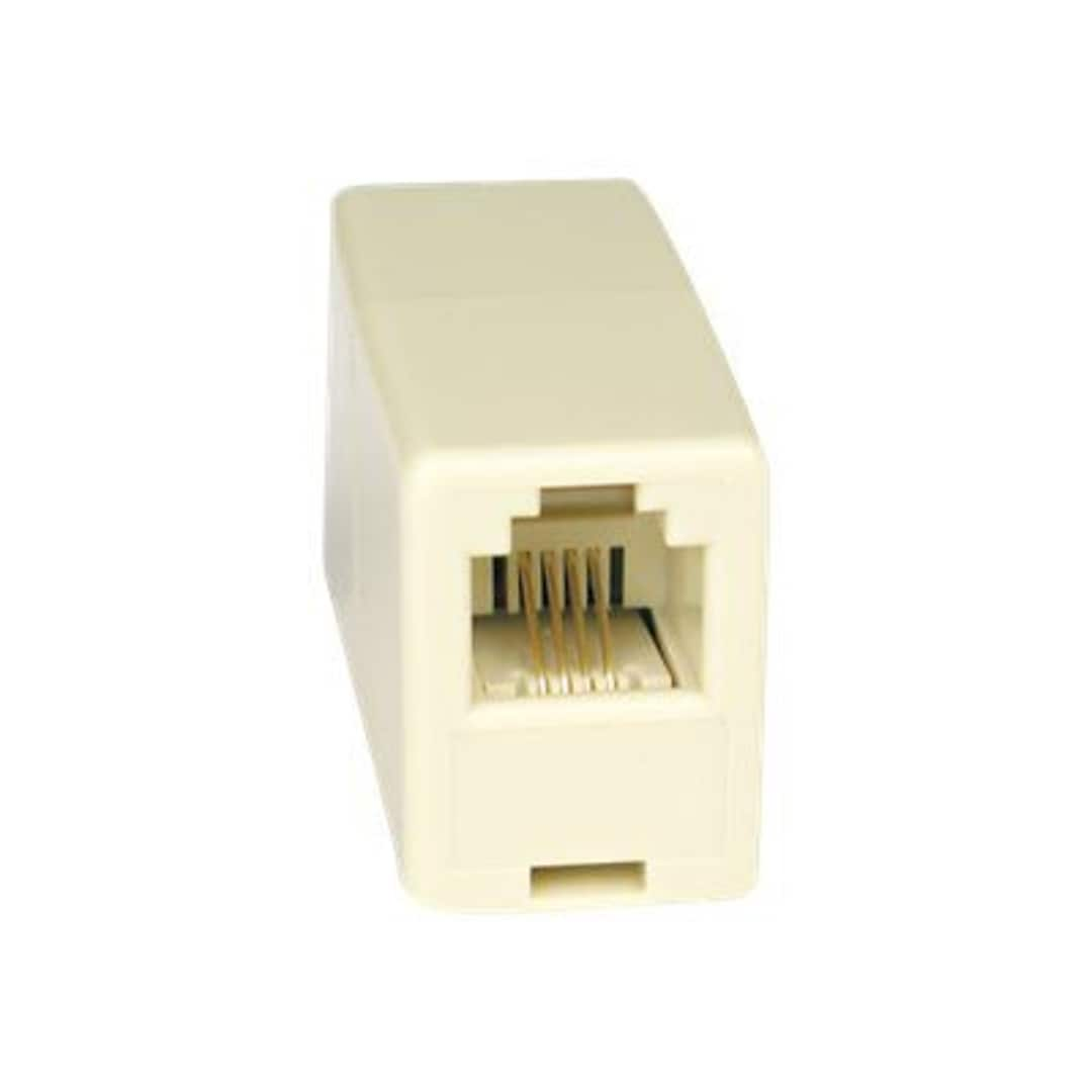 Photo 3 of 4 pack of 2 pieces Female/Female Straight-Through Modular Inline Coupler; White (telephone cable)