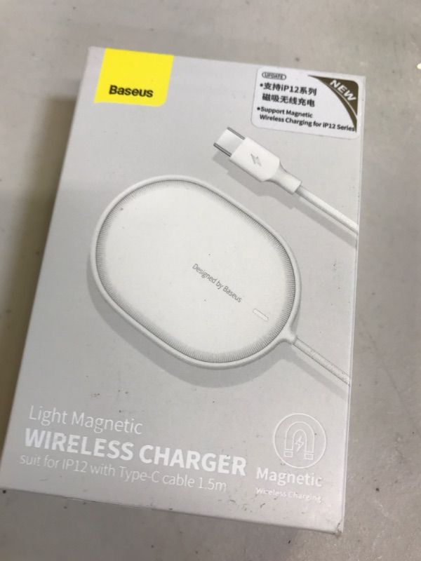 Photo 2 of 15W Qi-Certified Fast Wireless Charging Pad for iPhone 12/12 Pro / 12 Pro Max / 12 Mini Compatible with MagSafe Case - Fast Magnetic Wireless Charger, AirPods/iPhone 11, Galaxy S21 S20 & More