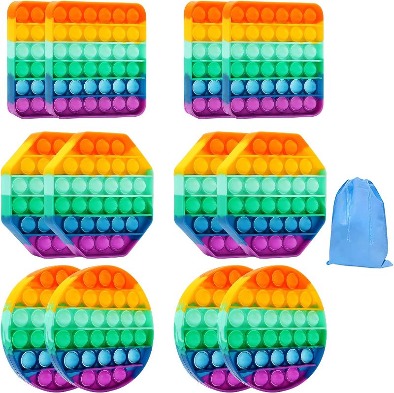 Photo 1 of SoulLife 12 Pack Push Pop Fidget Sensory Toys Stocking Stuffers for Kids, Pop Its Fidget Toy Bulk Wholesale, Stress Relief Gifts for Teens Adults Pop Party Favors FACTORY SEALED