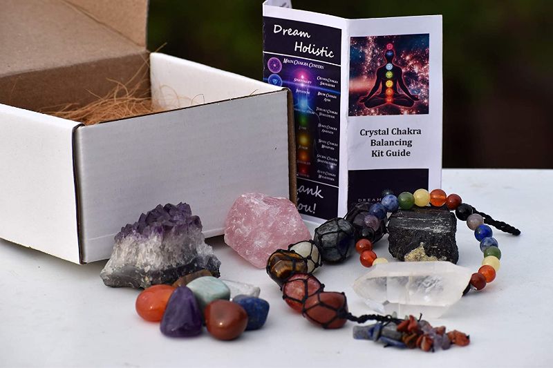 Photo 2 of 
DREAM HOLISTIC Meditation Kit for Chakra Balancing | 7 Chakra Tumbled Stone for Healing | Energy Crystals, Chakra Crystals, Healing Stones | 7 Chakra Gift Set Tumbled Stones
