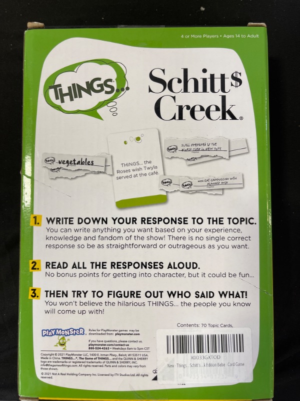 Photo 3 of 1616 Holdings Things... Schitt's Creek Edition Bebe - Card Game
