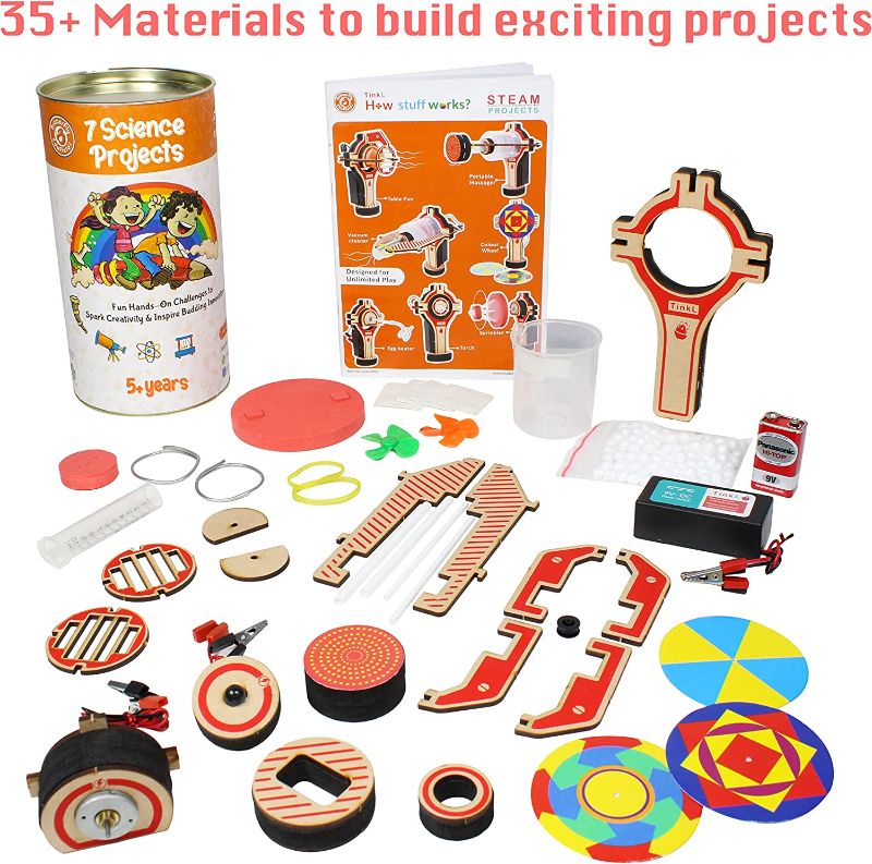 Photo 2 of ButterflyEdufields 7in1 DIY Science Gadget Toys | Electricity Science Project Kit | Electronic Circuits | Toys for Kids Age 7-14 Years Boys Girls | Build Your own Gadgets
