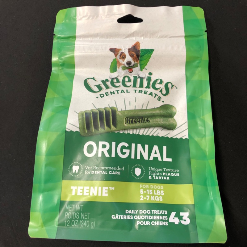 Photo 2 of GREENIES Original TEENIE Dog Dental Chews - 12 Ounces 43 Treats (EXP JUL.17.2023)